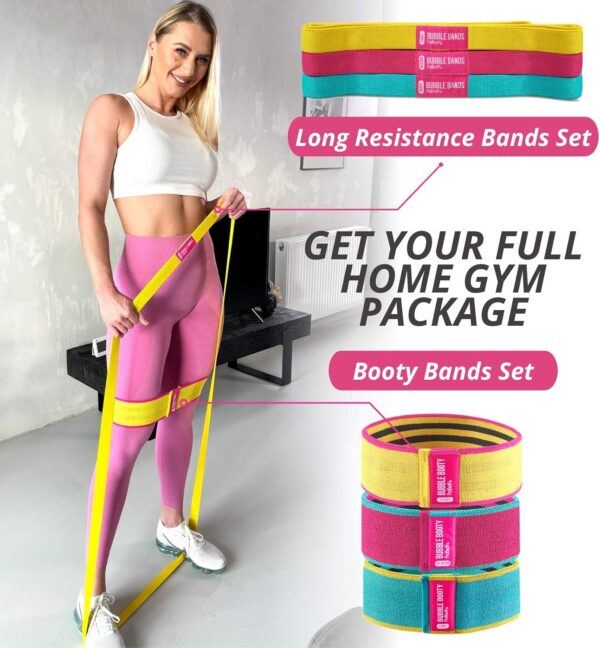 Long Resistance Fabric Bands 3 Pack Set with Door Anchor, Pull-up Assistance Bands for Working Out, Fitness, Training, Physical Therapy, Muscle Training, Shape Body, Pickleball Warm up for Men Women - Image 4