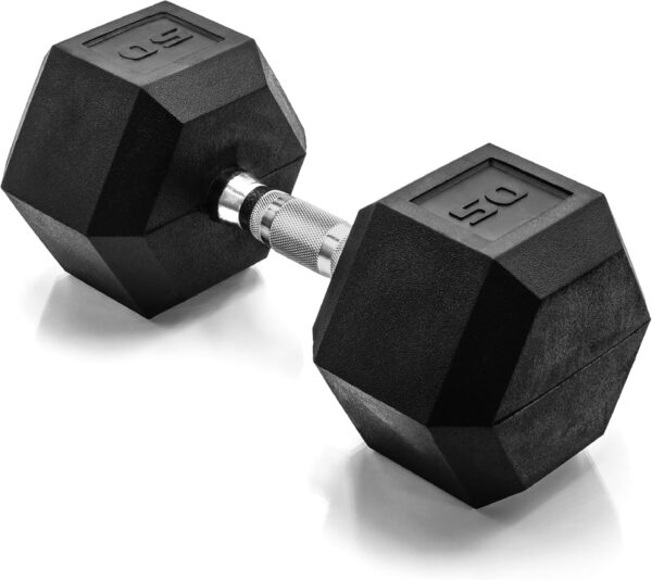 CAP Barbell 50 LB Coated Hex Dumbbell Weight, New Edition