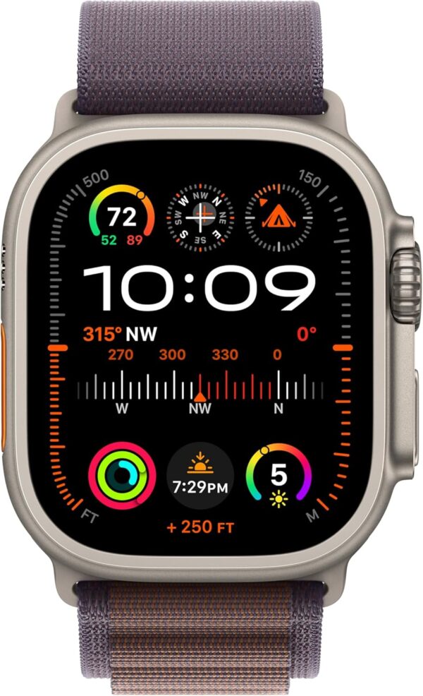 Apple Watch Ultra 2 [GPS + Cellular 49mm] Smartwatch with Rugged Titanium Case & Indigo Alpine Loop Medium. Fitness Tracker, Precision GPS, Action Button, Extra-Long Battery Life - Image 2