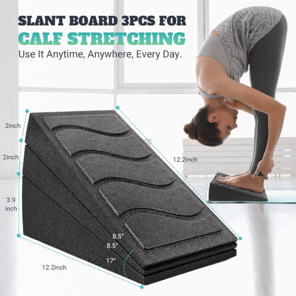 Slant Board for Calf Stretching, 5 Adjustable Angles Incline Board for Squat Wedge, 480 lbs Weight Capacity Calf Stretch Yoga Foam Wedge for Exercise, Squat, Ankle Mobility & Physical Therapy - Image 5