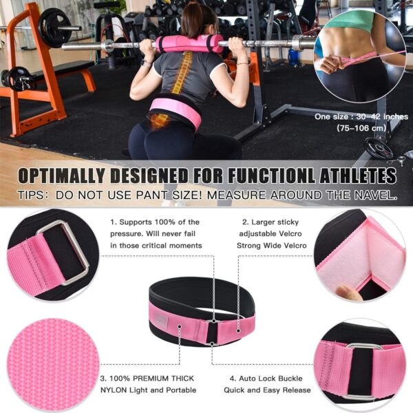 ATENTO 6 Pcs Barbell Pad Set with Weight Lifting Belt, Thick Cushion Hip Thrust Pad for Bench Press, Lunges, Workout, Leg Exercise, Squat Bar Pad for Relief Pressure from Neck & Shoulder for Smith machine & Olympic Bars, with 2 Gym Ankle Straps, Hip Resistance Band, Carry Bag - Image 5