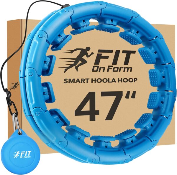 FIT ON FORM Infinity Weighted Hula Fit Hoop for Adult Weight Loss, 2 in 1 Smart Fitness Exercise Hoop for Women Abs Workout, 24/28/32 Detachable Knots