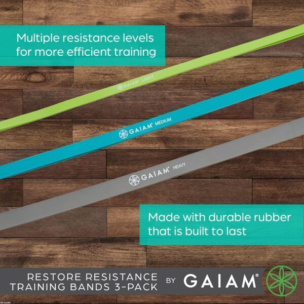 Gaiam Restore Resistance Training Workout Pull Up Bands 3 Pack - Extra-Strong Durable Progressive Resistance Exercise Loop Cords for Assisted Pull Ups and Strength Bands Training - Image 4