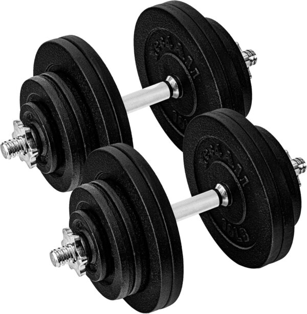 Yes4All 135lbs - Dumbbell Cast Iron Adjustable - Brown Box