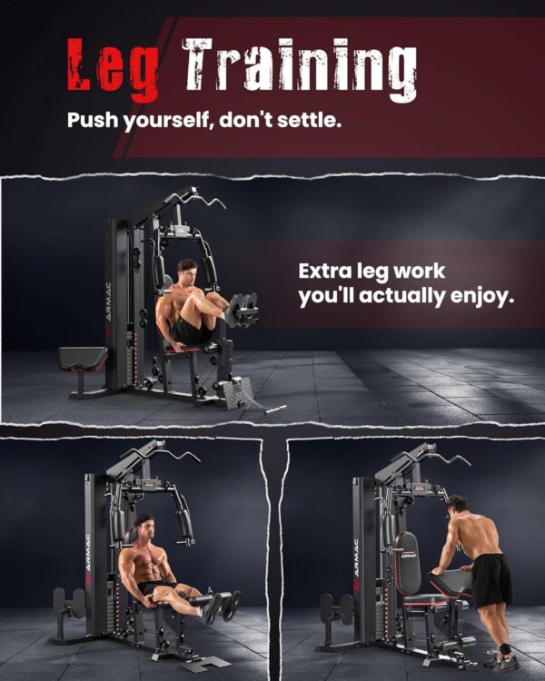 ARMAC Multifunctional Home Gym, Gym Equipment for Home, Workout Station for Leg Press & Chest Fly, Exercise Equipment with150LBS Weight Stack - Image 6