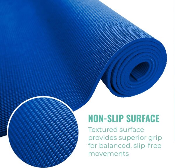 12-Pack Economy Yoga Mat, 68" x 24" Non Slip Exercise Mat, 3mm Thick Gym Mat, Bulk Non Toxic Yoga Mats for Home Workout and Studios, Dark Blue - Image 4