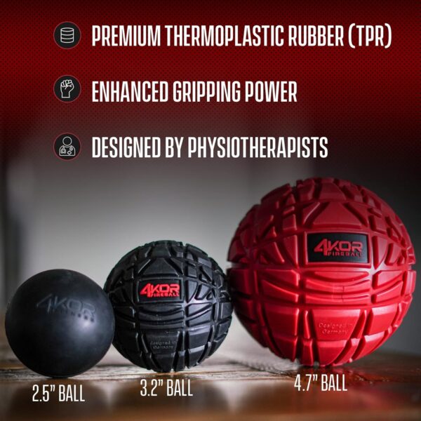 4KOR Massage Balls for Physical Therapy - Trigger Point Balls - Muscle Relief for Back, Neck, Shoulder, Foot Pain - Fitness Massage Balls - Mobility Balls for Deep Tissue Myofascial Release - Image 6