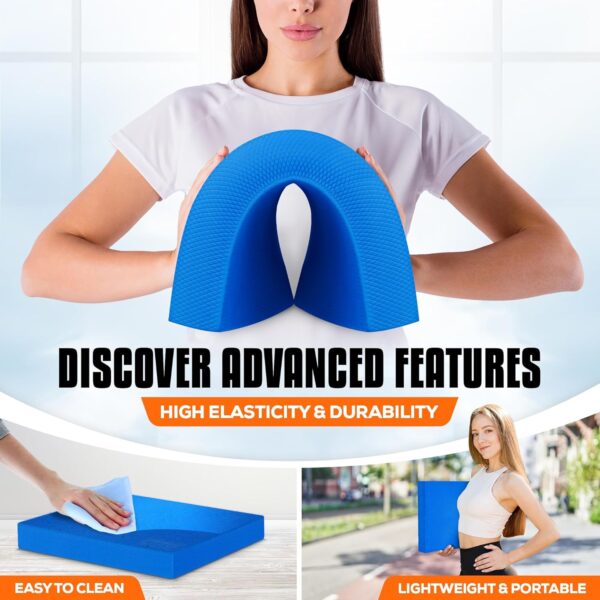 Yes4All Upgraded Size Foam Pad for Exercise, Nonslip Foam Balance Pad Physical Therapy, Yoga & Stability Training Balance Mat - Image 4
