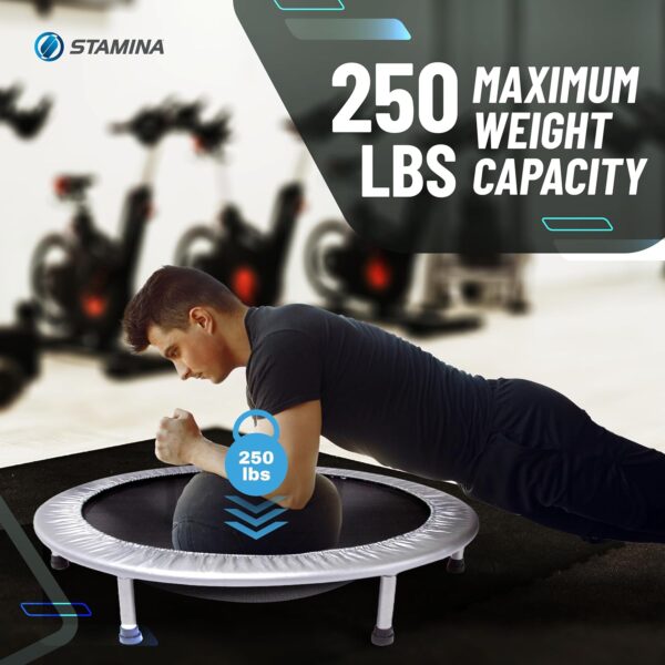 Stamina 36 Inch Fitness Trampoline w/ Foldable Steel Frame, 250 Pound Capacity, Gray - Image 7