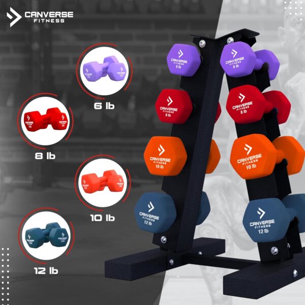 Neoprene Dumbbells with rack | Multiple Options in 60lb,90lb,150lb and 165lb Hand Weights Home Gym Anti-Slip, Anti-Roll Strength Training and Fitness - Image 4