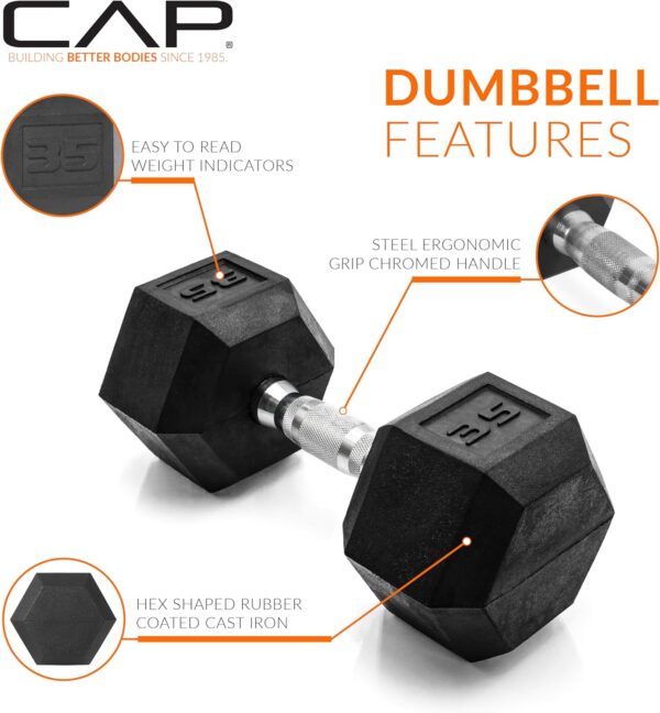 CAP Barbell Coated Hex Dumbbell Weight | Multiple Options - Image 3