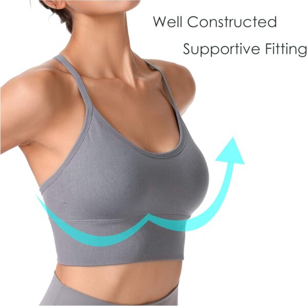 Evercute Racerback Sports Bras Padded Y Racer Back Cropped Bras for Yoga Workout Fitness Low Impact - Image 4
