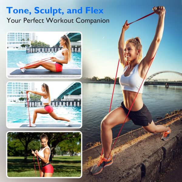 FitBeast Resistance Bands Set, 6 Different Levels, Pull Up Assist Bands for Strength Training, Crossfit, Powerlifting, Muscle Toning, Yoga, Mobility Exercises, Rehabilitation, Full-Body Workout - Image 4