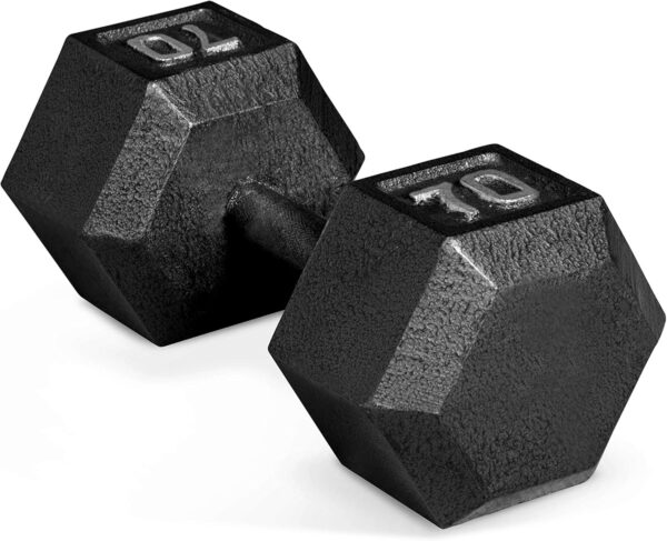 CAP Barbell Black Cast Iron Hex Dumbbell | 5-120 LBs | Single or Pair - Image 3