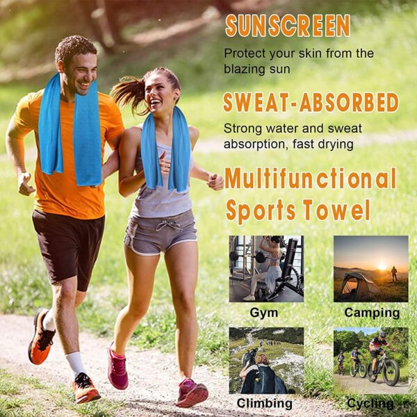 Sukeen [4 Pack] Cooling Towel (40"x12"),Ice Towel,Soft Breathable Chilly Towel,Microfiber Towel for Yoga,Sport,Running,Gym,Workout,Camping,Fitness,Workout & More Activities - Image 5
