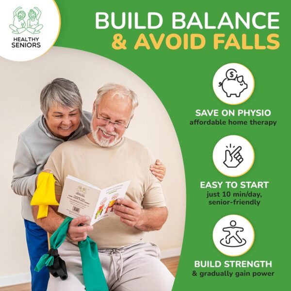 Chair Exercises for Seniors - Two Resistance Bands, Handles, and Printed Exercise Guide. Adjustable Fitness Equipment for Seniors, Elderly Home. Occupational & Physical Therapy Aids - Image 5