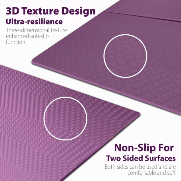 Foldable Yoga Mat - 6mm & 8mm Thick, Large, Lightweight, and Easy to Store - Anti-Slip Folding Exercise Mat for Yoga, Pilates, Home Workouts, and Floor Exercises - Image 3