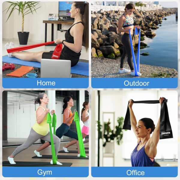Exercise Bands Resistance Bands for Working Out, Workout Bands with Different Strengths, Elastic Band for Exercise, Physical Therapy Equipment, for Yoga, Strength Training, Pilates, Stretching - Image 6