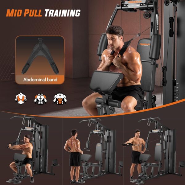 FEIERDUN Home Gym Equipment, Multi-Functional Workout Equipment with 154LBS Weight Stack, for Leg Press, LAT Pull Down, Chest Presses - Image 8