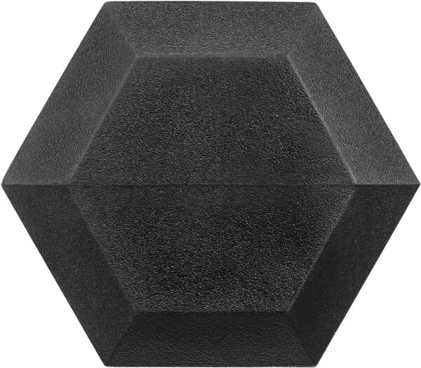 Hex Dumbbells Rubber Coated Cast Iron Hex Black Dumbbell Free Weights for Exercises - Image 3