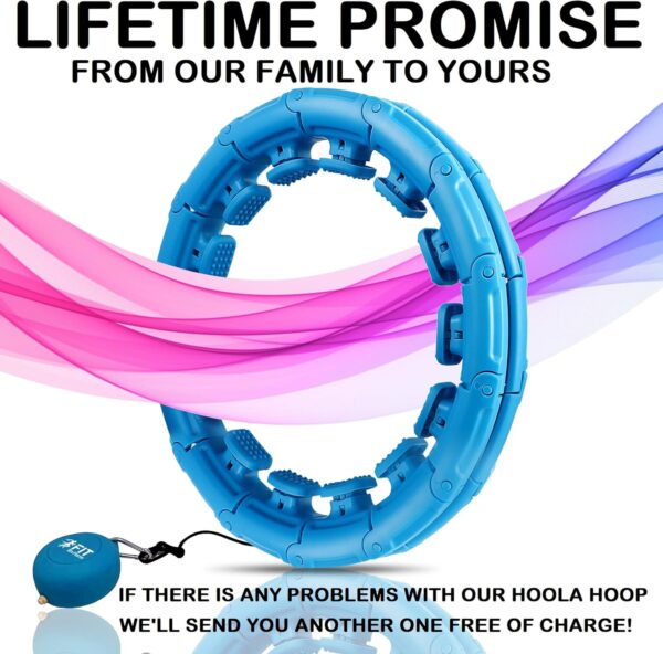 FIT ON FORM Infinity Weighted Hula Fit Hoop for Adult Weight Loss, 2 in 1 Smart Fitness Exercise Hoop for Women Abs Workout, 24/28/32 Detachable Knots - Image 2