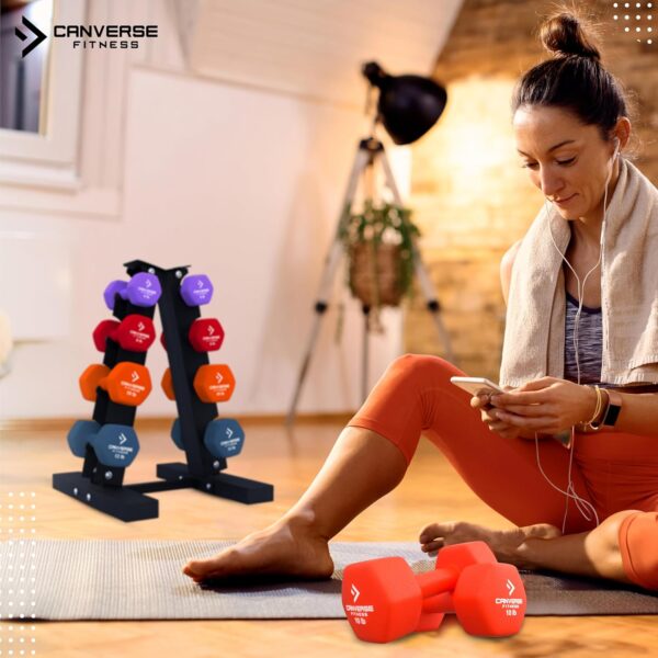 Neoprene Dumbbells with rack | Multiple Options in 60lb,90lb,150lb and 165lb Hand Weights Home Gym Anti-Slip, Anti-Roll Strength Training and Fitness - Image 6