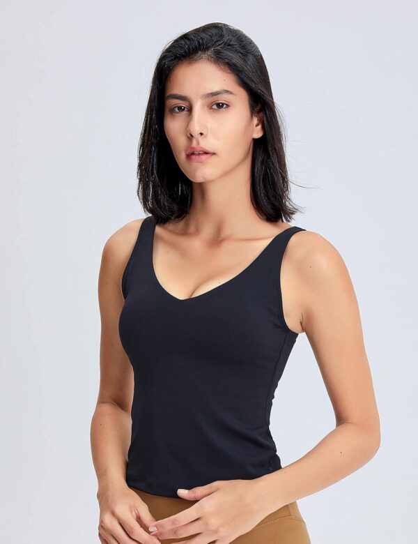 POSHDIVAH Women Sports Bra Longline Padded Tank Top Naked Feeling Workout Fitness Running Yoga Tops - Image 5
