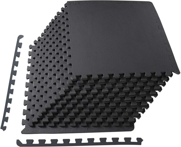 Fitvids Puzzle Exercise Mat with EVA Foam Interlocking Tiles for MMA, Exercise, Gymnastics and Home Gym Protective Flooring, Multiple Sizes and Colors