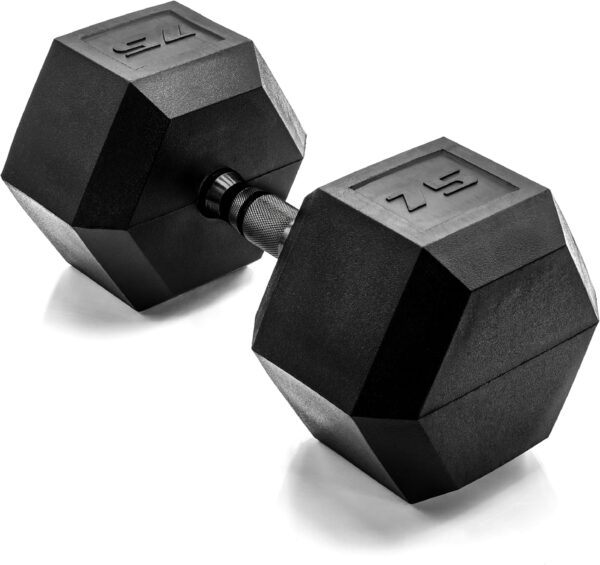 CAP Barbell 75 LB Coated Hex Dumbbell Weight with Black Handle