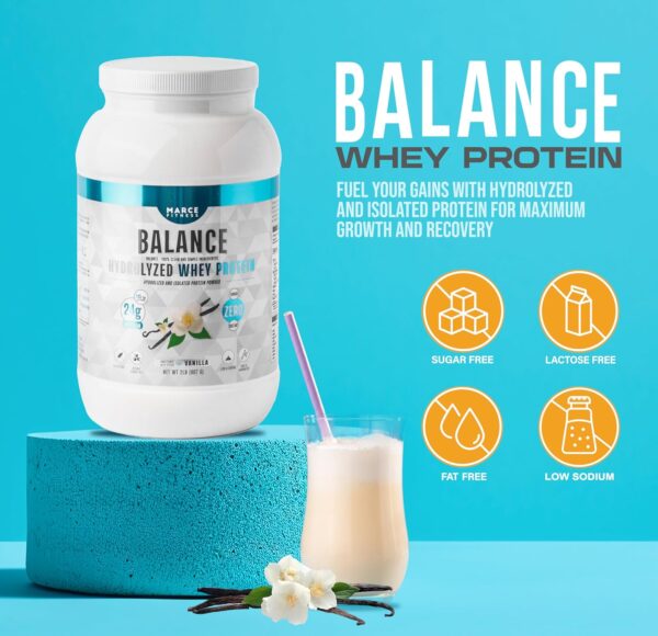 Hydrolyzed Whey Protein byMarceFitness Vanilla Flavor 2 Pound - Image 2