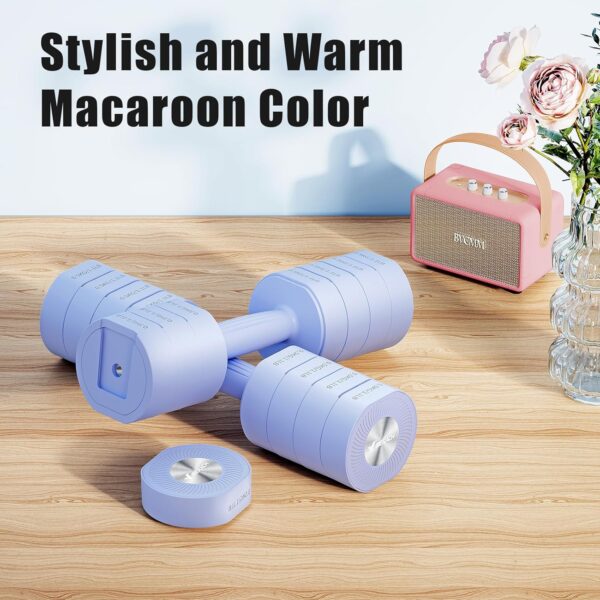 Dumbbell Set of 2, MERACH Adjustable Weight, Anti-slip Handle, Macaron Colors, Each 2.2/4.4/6.6/8.8 lbs, 4 in 1 Hand Weights for Women at Home - Image 8