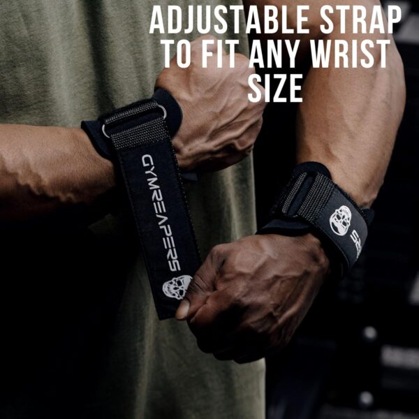 Gymreapers Weight Lifting Hooks (Pair), Heavy Duty Power Wrist Straps Hand Grip Support For Deadlifts, Pull Ups, Shrugs - Gym Gloves For Men and Women - Image 2
