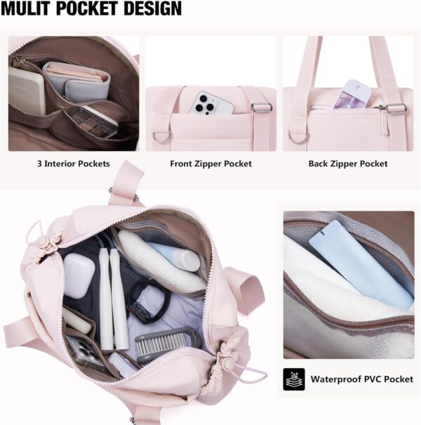 Small Gym Bag for Women 2 Set Mini Gym Duffle Bag with Wet Compartment and Coin Wallet, Gym Tote Bag for Workout/Sport/Travel - Image 3