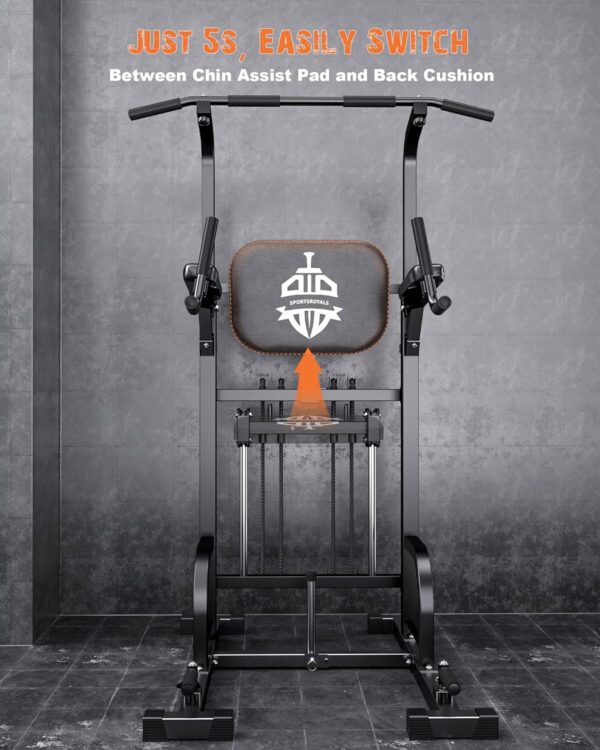 Sportsroyals Power Tower Pull Up Dip Station Assistive Trainer Multi-Function Home Gym Strength Training Fitness Equipment 440LBS - Image 9
