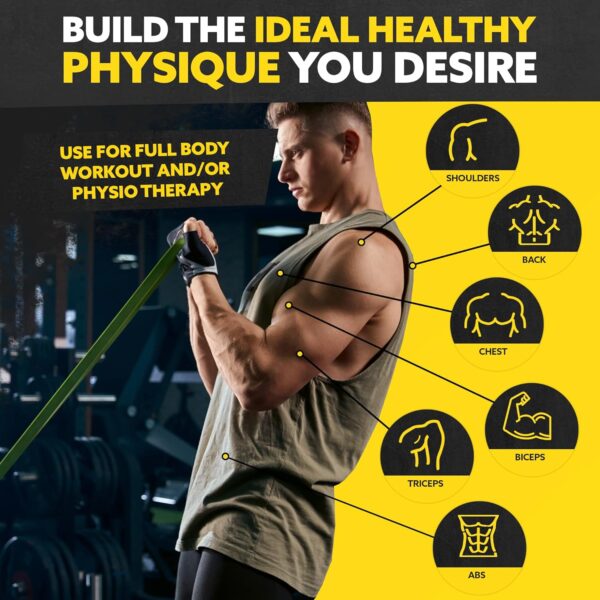 Long Resistance Bands for Working Out Men and Women - Set of 5 Pull-Up Bands, Rubber Handles and Door Anchor - Workout Bands Resistance for Men - Exercise Bands Resistance Bands Set - Image 3
