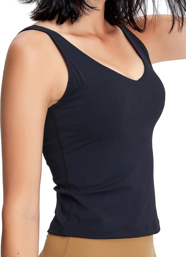 POSHDIVAH Women Sports Bra Longline Padded Tank Top Naked Feeling Workout Fitness Running Yoga Tops - Image 2