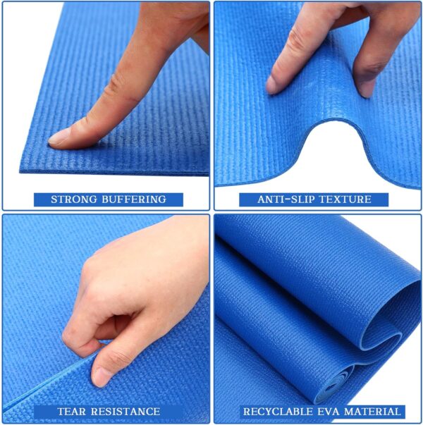 20 Pcs Yoga Mat Non Slip Fitness Exercise Mat Workout Mat with Strap for Women Gym Home Supplies, 72 x 24 Inch - Image 5