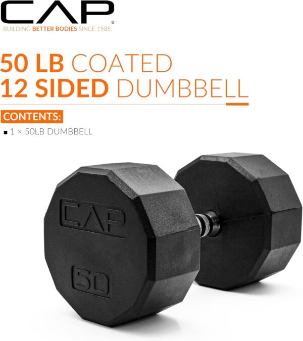 CAP Barbell 12-Sided Coated Dumbbell, 50 LB - Image 2