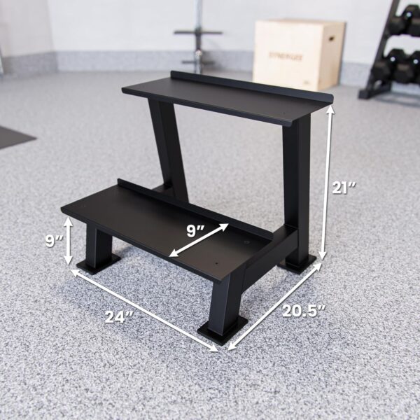 Synergee Kettlebell Storage Rack - Gym Storage Rack for Fitness Equipment Organization. 2-Tier Shelf for Holding Kettlebells. - Image 3