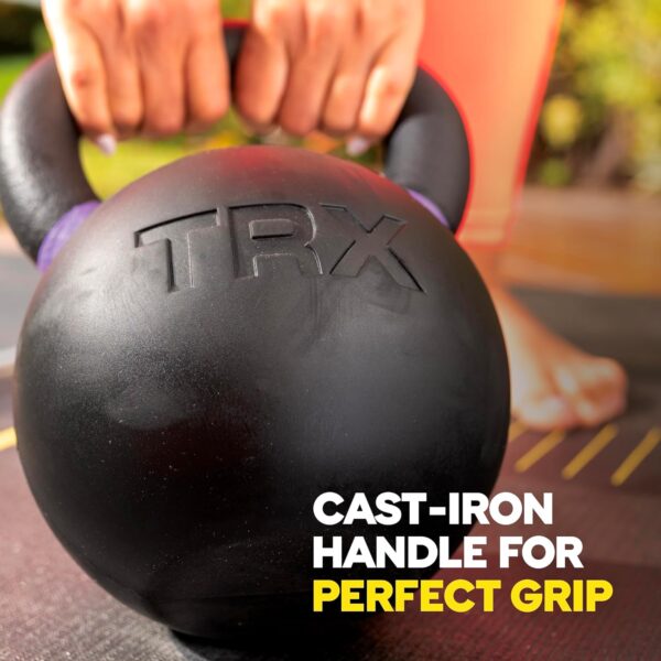 TRX Training Rubber-Coated Kettlebells, Ultra-Durable Heavy-Duty Bells, Wear-Resistant Fitness Weight Set - Image 4