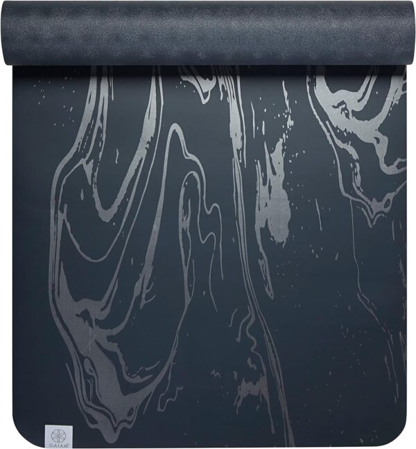 Gaiam Dry-Grip Yoga Mat - 5mm Thick Non-Slip Exercise & Fitness Mat for Standard or Hot Yoga, Pilates and Floor Workouts - Cushioned Support, Non-Slip Coat - 68 x 24 Inches - Image 7
