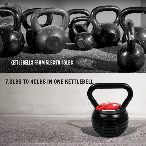 Yes4All Powder Coated Cast Iron Kettlebell Strength Training Kettlebells Weight Set for Full Body Workout, Home Gym - Image 6