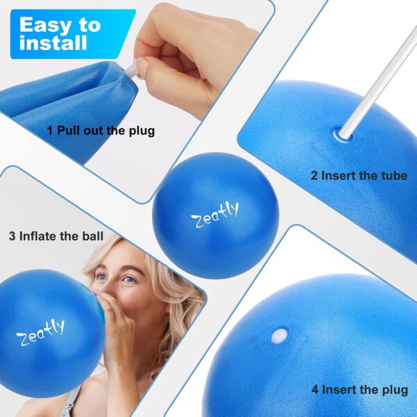 9 Inch Mini Exercise Ball for Pilates, Yoga, and Core Training, Small Exercise Ball with Pump, Guide for Physical Therapy, Balance, Stability, and Stretching, Ideal for Home land Office Fitness - Image 6