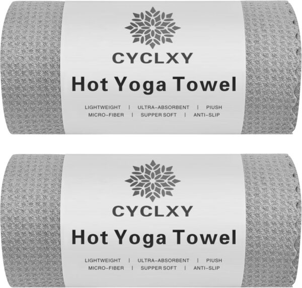 2 Pack Hot Yoga Towels,Yoga Towels for Hot Yoga Non Slip,Microfiber Super-Absorbent Yoga Mats Towel, Pilates,Bikram,Yoga Gear, Lint Free Long Bath Towels,Waffle Bath Towels for Bathroom