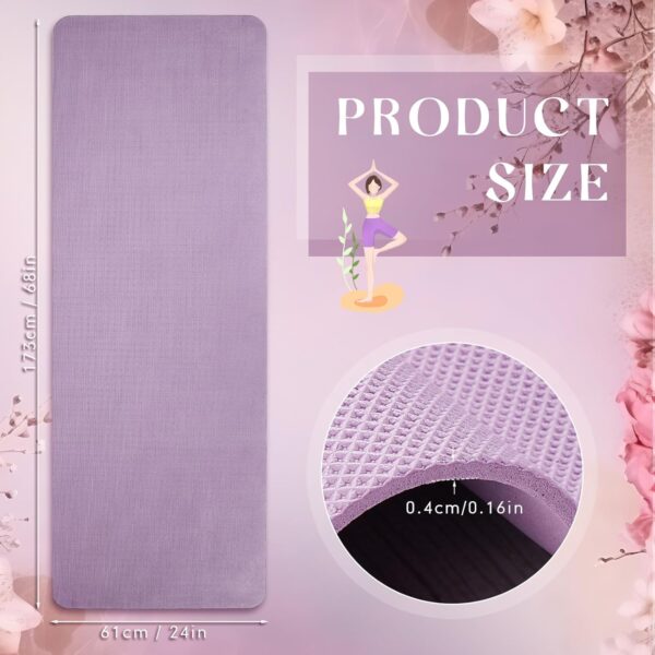 Timgle 12 Pack 68" x 24" Yoga Mat Bulk, 4mm Thick Extra Long Assorted Colors Sports Mat Anti Slip Tear Resistant Exercise Yoga Mat Set for Fitness Stretching Home Workout Gym and Studio - Image 2