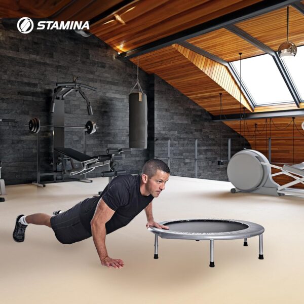 Stamina 36 Inch Fitness Trampoline w/ Foldable Steel Frame, 250 Pound Capacity, Gray - Image 2