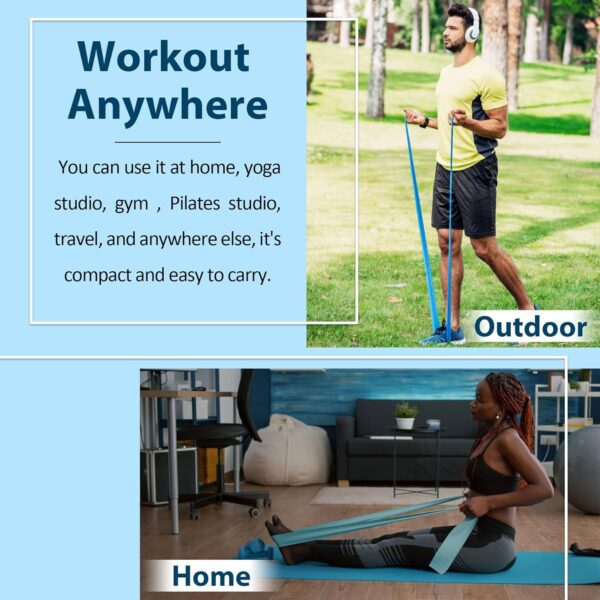Resistance Bands for Working Out, Physical Therapy Bands, Elastic and Exercise Bands Set for Stretching, Suitable for Rehab, Yoga, Pilates, Gym, Home Exercise - Image 3