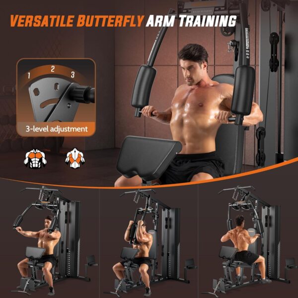 FEIERDUN Home Gym Equipment, Multi-Functional Workout Equipment with 154LBS Weight Stack, for Leg Press, LAT Pull Down, Chest Presses - Image 9