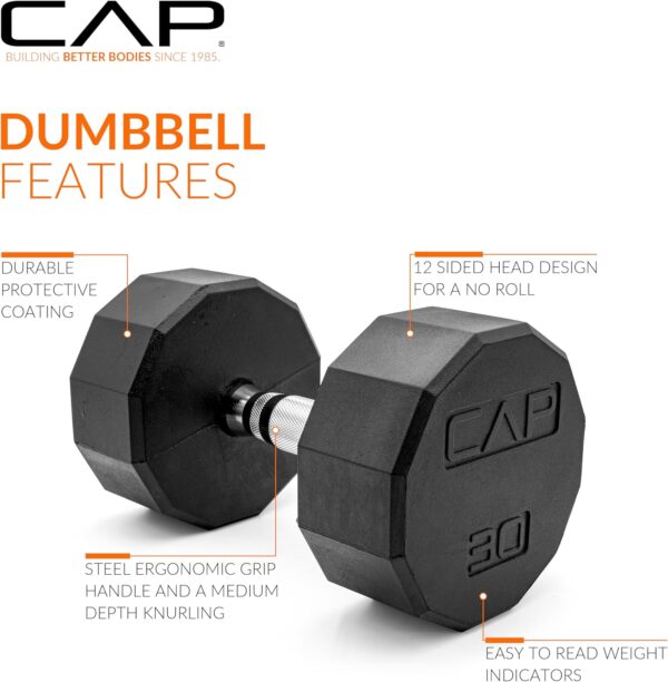 CAP Barbell Coated Hex Dumbbell Weight | Multiple Options - Image 3