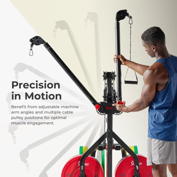Sunny Health & Fitness Multifunctional Strength Training Home Gym – Complete Workout Equipment with Training Attachments, Optional Squat Stand, Power Rack Cage, Adjustable Incline Bench - Image 8